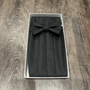 Calvin Klein Tie and Cummerbund Matching Set BLACK - Picture 1 of 4