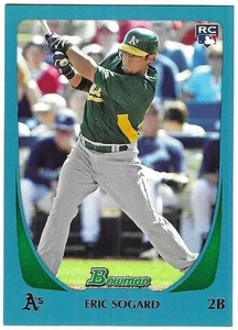 Eric Sogard 2011 BOWMAN BASEBALL MLB ROOKIE CARD #81 Athletics Blue Border /499 - Picture 1 of 2