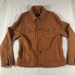 Express Jacket Mens Large Brown Wool Blend Sherpa Trucker Button Pockets 0410517 - Picture 1 of 11