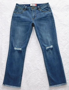 CAbi - Größe 4 - BESCHNITTEN HOHE GERADE Stil 5495 Distressed Denim Jeans #DC70 - Bild 1 von 6