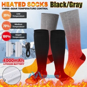 Electric Heated Socks Rechargeable Battery 3.7V Foot Warm Winter Skiing Hunting - Picture 1 of 56