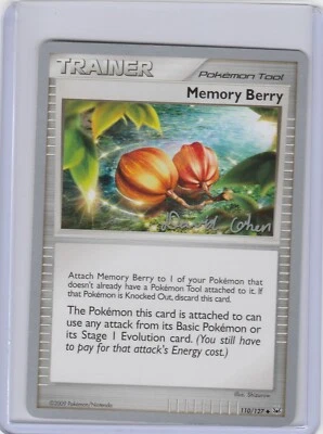2009 Pokemon World Champions Memory Berry  110/127 Stamped David Cohen LP - Image 1 of 2