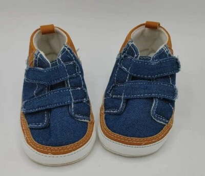 Zapatos de cuna Jean azul envejecido para bebé niño 3-6 meses Foto 1 de 4