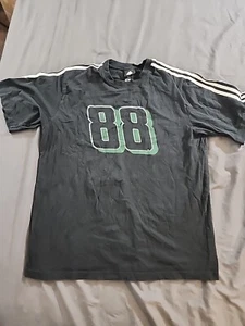 Dale Earnhardt Jr Adidas Black Jersey Shirt White Stripe Number 88 Sz Lg - Picture 1 of 7