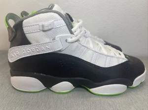 SIZE 7Y JORDAN 6 RINGS (GS) WHITE / GREEN STRIKE-BLACK  GRADE SCHOOL 323419 130 - Picture 1 of 9