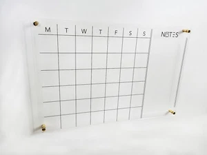 Clear Acrylic Wall Planner Organising Calendar Black / Gold 400mm x 600mm - Picture 1 of 7