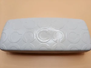 Coach Eyeglasses Hard Clamshell Case White/Ivory Embossed "C" Rectangular 6.25” - Picture 1 of 4