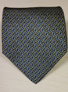 Vintage Fendi Seide Monogramm Krawatte 58" × 3 3/4" Marineblau Gold Hergestellt in Italien - Bild 1 von 3