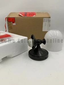 Pottery Barn Mercer Single Sconce w/ Milk Glass Shade Black 8.5" H #X1206 - Picture 1 of 7
