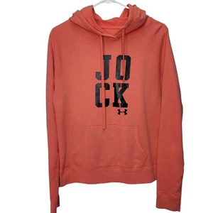 Under Armour Women's Size M Hoodie Pink Sweatshirt Hooded Pullover Pocket JOCK - Picture 1 of 5
