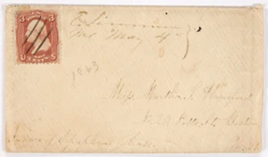 E. Livermore, ME. May 4 (1863) in manuscript, 3c Pen Canceled on embossed cover - Picture 1 of 4