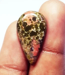 Piedra preciosa suelta de jaspe unakita 100 % natural de 10,50 quilates con regalo gratis - Imagen 1 de 4
