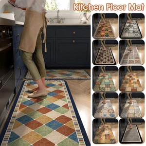 Retro Diatom Mud Kitchen Floor Mat Non-slip Carpets Living Room Long Area Rug - Picture 1 of 32