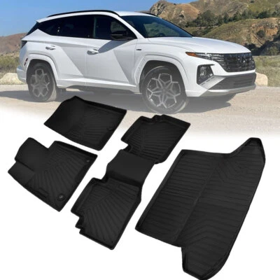 Front and Rear 3D Floor Mats with Cargo Liner fit for 2022-2025 Hyundai Tucson Foto 1 de 4