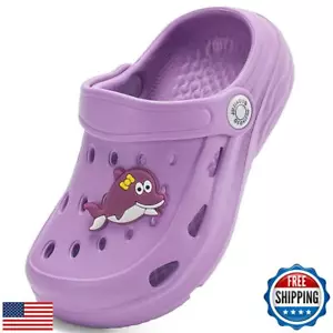 JUJIAOSO Kids Girls Boys Clogs Garden Shoes Slip on Water Shoes Toddler Slide - Picture 1 of 5