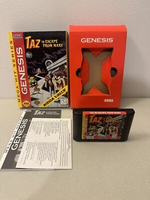 Taz in Escape From Mars (Sega Genesis, 1994), Complete in cardboard box, tested - Image 1 of 4