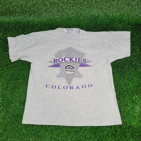 Vintage 90s Colorado Rockies Shirt Mens Large Gray Single-Stitch MLB Tee 1993 Cover