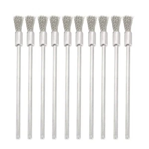 10 Stück Edelstahl verlängerte Drahtbürste Bohraufsatz mit 3 mm Dorn - Bild 1 von 7