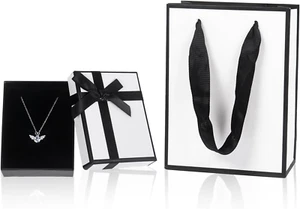 Schmuck Geschenkbox mit Geschenktasche, 9× 7× 3cm Klein Geschenkschachtel mit De - Bild 1 von 7