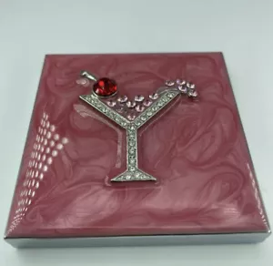 SPRING STREET CRYSTAL Swarovski Crystals COMPACT MIRROR Stainless Still - Picture 1 of 5