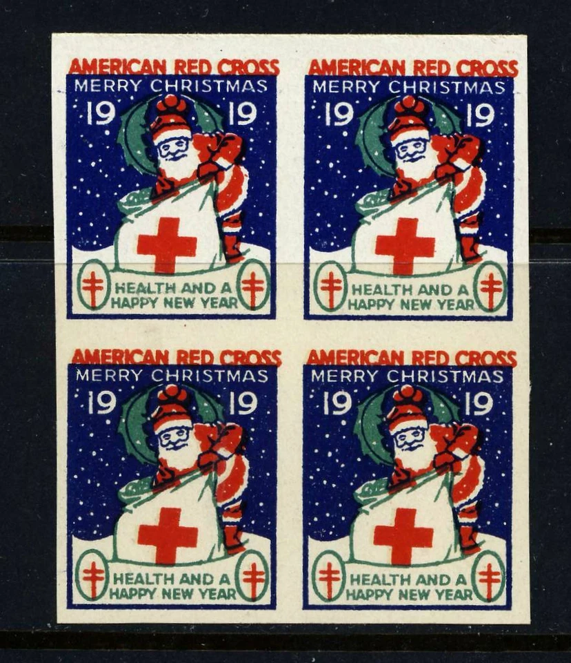 1919 USA Christmas Seal Type 2 IMPERF Block (Greens:19-2p2) .Mint Never Hinged  - Image 1 of 1
