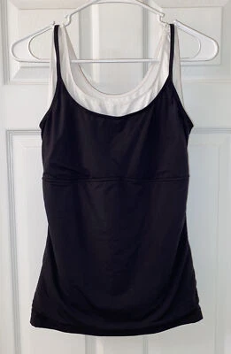 Camiseta sin mangas deportiva Maidenform Flexees negra con blanca incorporada tonificación abdominal XL Foto 1 de 4