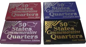 2002 50 States Commemorative Quarters - Gold, Platinum, Denver, & Philly - Picture 1 of 2