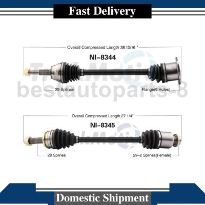 Eje trasero CV 2 PIEZAS para Infiniti FX35 2003 2004 2005 2006 2007 2008 2003 Foto 1 de 3