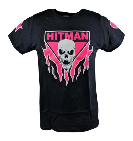 Bret Hart Ring Series Black Pink Skull Mens T-shirt Cover