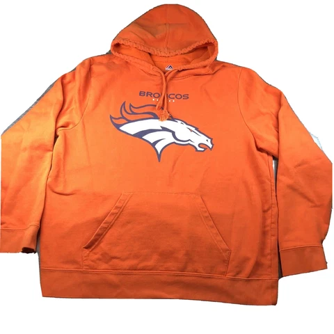 Denver Broncos Hoodie Mens XL Orange Long Sleeve Sweatshirt NFL Football Sweater Cover