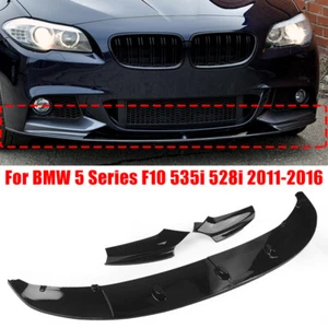 Gloss Black Front Bumper Splitter Lip For 2011-2016 15 BMW F10 5 Series M Sport - Picture 1 of 13