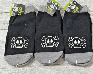 Glow Skull Socks 3 Pair Boys Size 5-6.5 - Picture 1 of 1