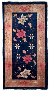 Handmade antique Art Deco Chinese rug 2' x 4.1' ( 61cm x 124cm ) 1920s - 1B608 - Picture 1 of 7