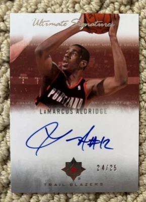2007-08 Upper Deck Ultimate Collection Lamarcus Aldridge Silver Auto /25 SP - Image 1 of 2