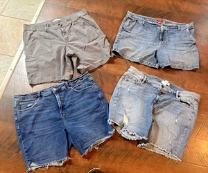 4 Damenshorts Denim und Baumwolle Größe 18 Sonoma Terra & Sky Lane Bryant Merona - Bild 1 von 10