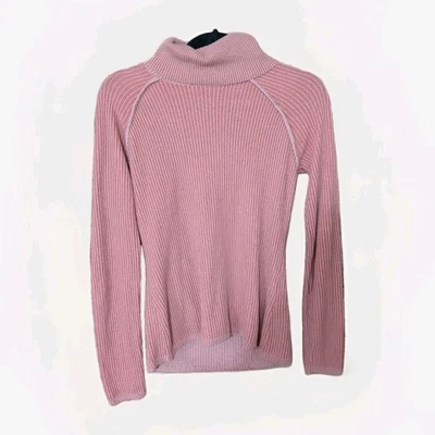 Abercrombie & Fitch Women's Pink Ribbed Long Sleeve Sweater Top Size S Crew Neck - Image 1 of 3