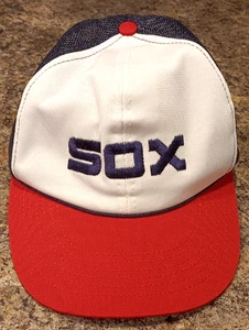 Vintage Chicago White Sox Trucker Baseball Hat Cap Red White Blue Mesh Back MLB - Picture 1 of 5