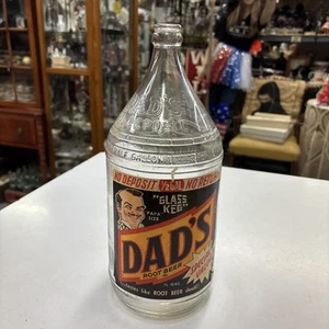 Original Vtg Dad's Root Beer Papa Size Glass Keg Half Gallon Clear Bottle #50b - Picture 1 of 21