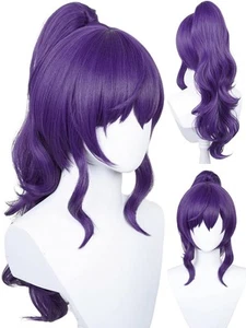 Purple Ponytail Wig with Bangs Asahina Mafuyu Cosplay Wigs 23.6'' Long - Picture 1 of 9