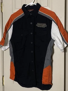 Harley Davidson HD Performance Button Up Embroidered Short Sleeve Herren Medium - Bild 1 von 4