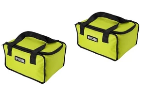 Two Ryobi Tool Bags (12x9x7) Heavy Duty Padded Canvas Zipper Topped Bags - Picture 1 of 3