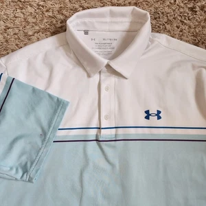 Under Armour The Playoff Polo Men's XL Color Block Golf Active Performance Shirt - Picture 1 of 8