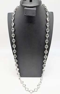 Collar largo de diamantes de imitación Rivoli tono plata Ann Taylor 34,5" Foto 1 de 4