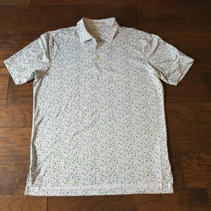 Peter Millar Poloshirt Herren Large weiß Sommer Komfort Golf Clublife Muster - Bild 1 von 15