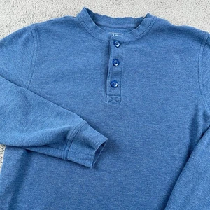 Camisa LL Bean Para Hombres Pequeña Azul Henley Térmica Tejida Waffle Ajuste Tradicional - Imagen 1 de 10