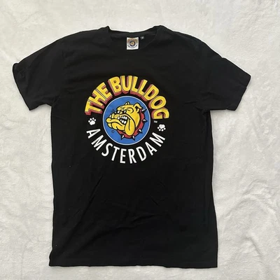 Camiseta negra para hombre The Bulldog Amsterdam años 90 talla M logotipo grande Foto 1 de 4