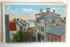 Vintage 1915 Prelinen Postkarte der urigen alten Straße, Marblehead, Mass. - Bild 1 von 2