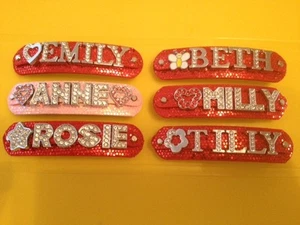 Personalised *SPARKLY* Hair clips. Rhinestone / Glamour  / Bling. - Picture 1 of 8
