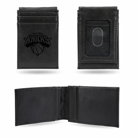 New York Knicks NBA Laser Engraved Black Front Pocket Wallet/Money Clip Cover