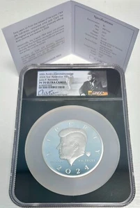 2024 Ascension Island $5 Silver 5oz Kennedy 60th NGC PF70UC Tomaska ✪COINGIANTS✪ - Picture 1 of 3